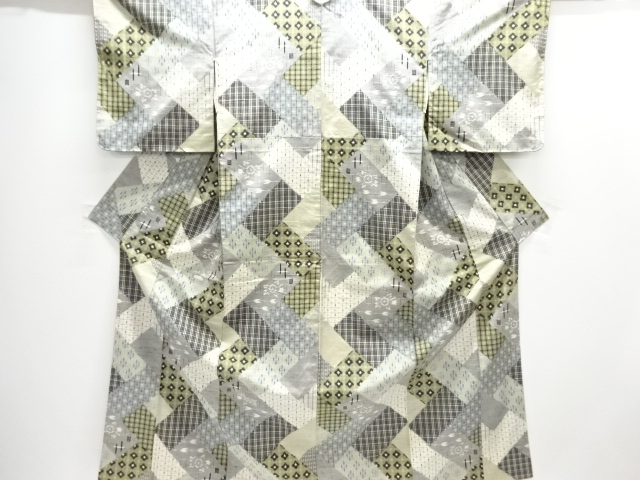 JAPANESE KIMONO / TSUMUGI / WOVEN HIGAKI PATTERN